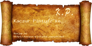 Kaczur Pintyőke névjegykártya